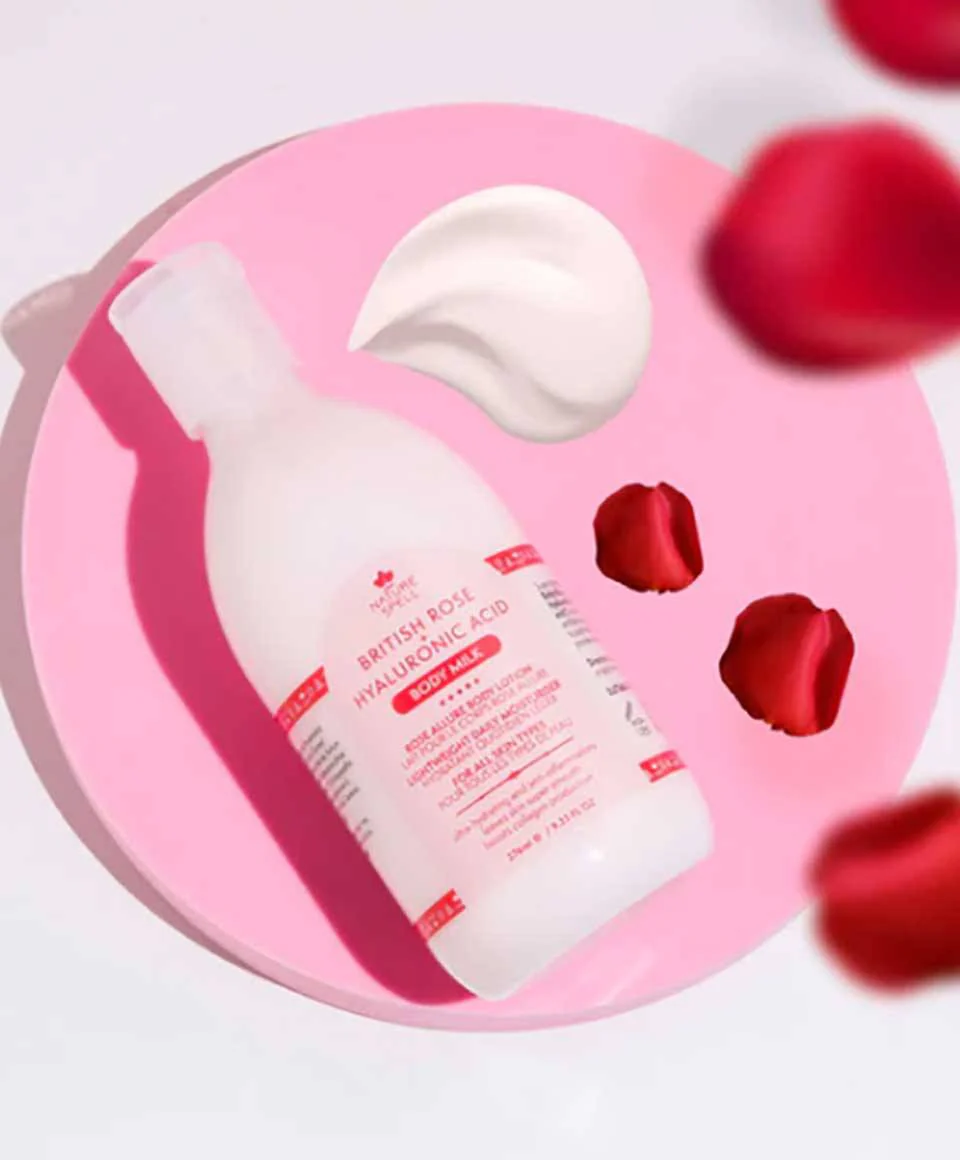 Nature Spell  British Rose And Hyaluronic Acid Body Milk - Image 3