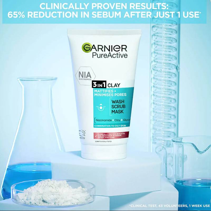 Pure Active 3 In 1 Clay Mask Scrub Wash Oily Skin - Image 4